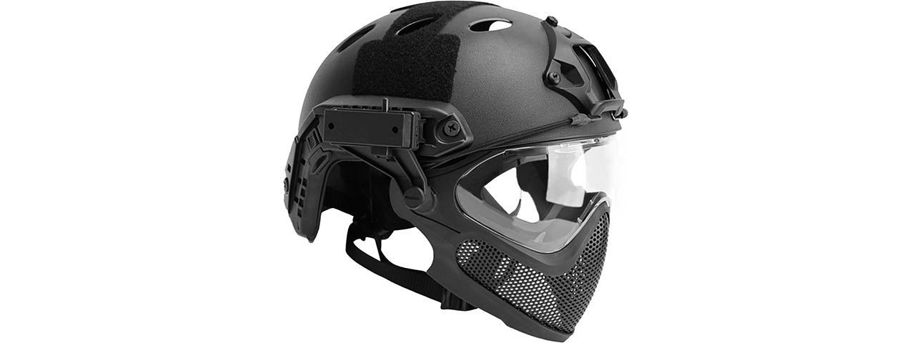 G-Force Pilot Full Face Helmet w/ Steel Mesh Face Guard