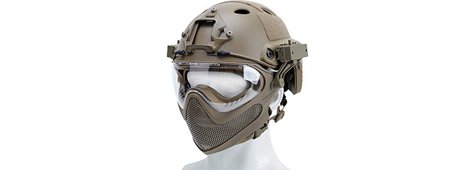 G-Force Pilot Full Face Helmet w/ Steel Mesh Face Guard