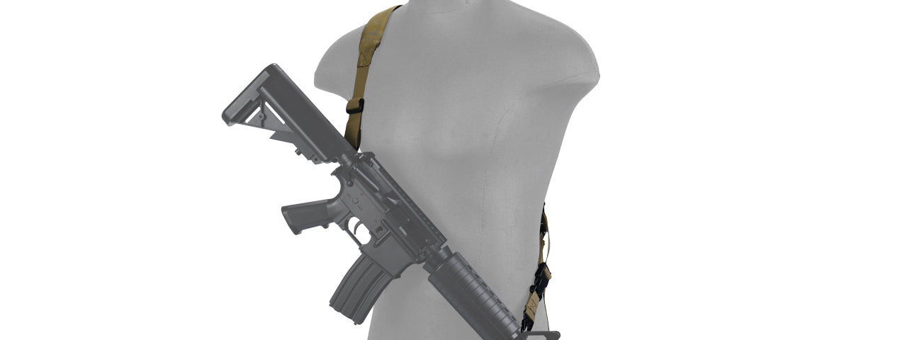 Lancer Tactical 2-POINT PADDED RIFLE SLING (TAN)