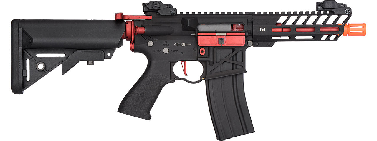 Lancer Tactical Low FPS Enforcer Needletail Skeleton M4 Airsoft Rifle (Color: Black and Red)