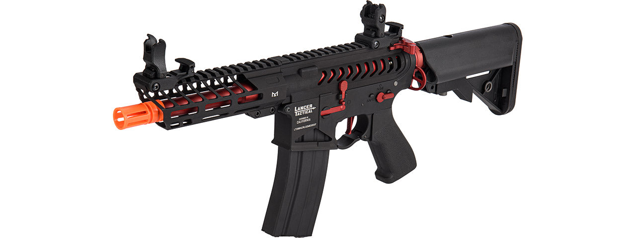 Lancer Tactical Low FPS Enforcer Needletail Skeleton M4 Airsoft Rifle (Color: Black and Red)