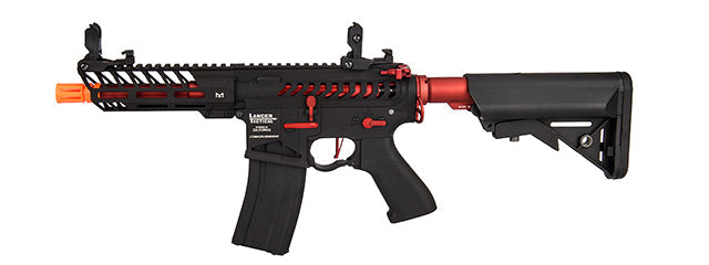 Lancer Tactical Low FPS Enforcer Needletail Skeleton M4 Airsoft Rifle (Color: Black and Red)