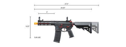 Lancer Tactical Gen 2 Hellion M-LOK 7" Airsoft M4 AEG (Color: Black & Red)(Battery and Charger Included)