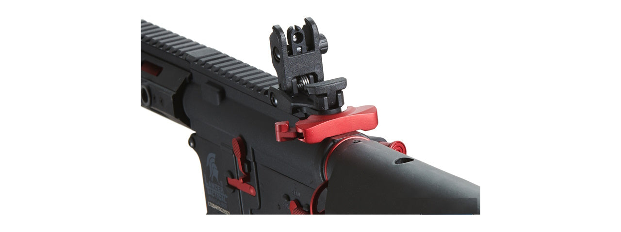 Lancer Tactical Gen 2 Hellion M-LOK 7" Airsoft M4 AEG (Color: Black & Red)(Battery and Charger Included)