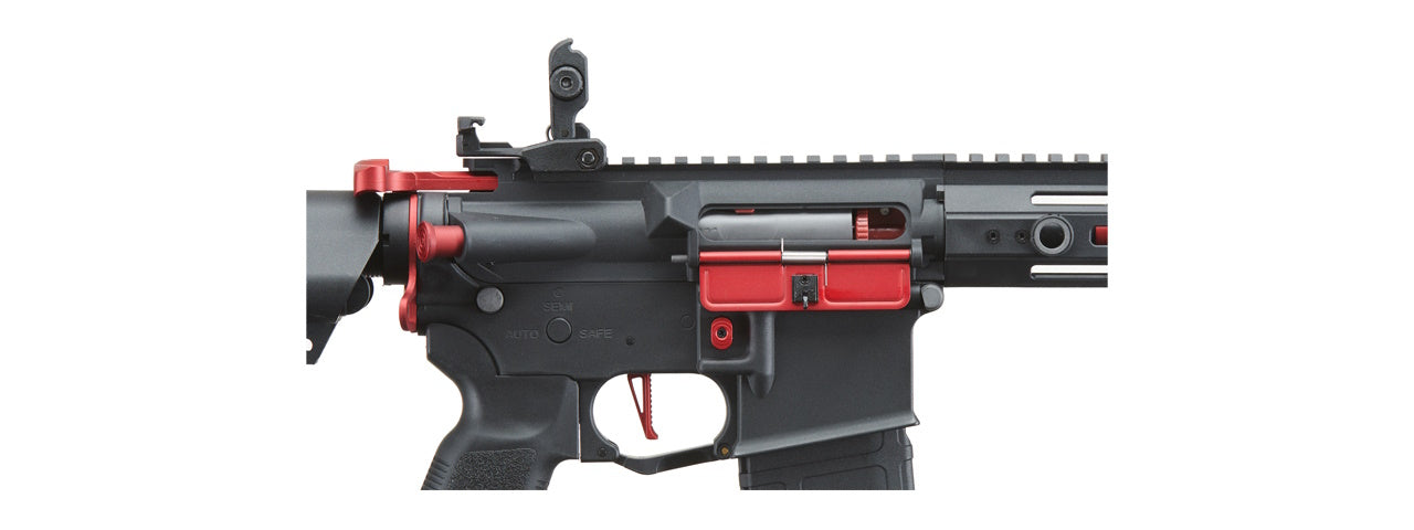 Lancer Tactical Gen 2 Hellion M-LOK 7" Airsoft M4 AEG (Color: Black & Red)(Battery and Charger Included)